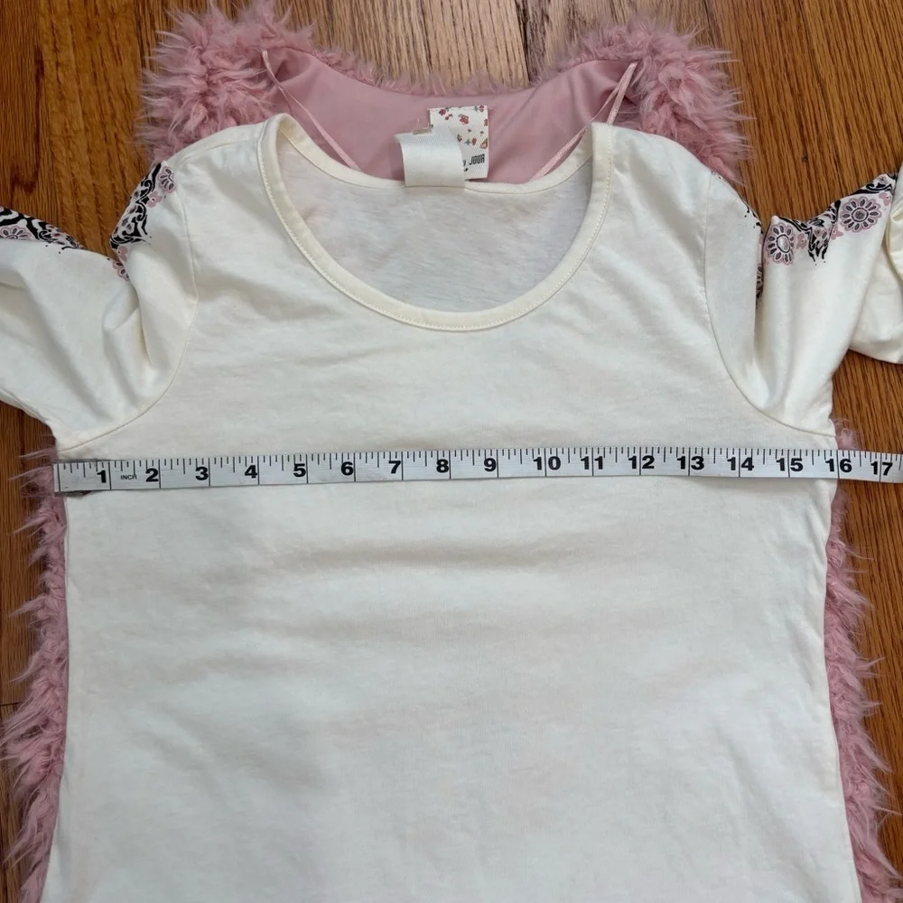 Belle Du Jour Girls Pink Bonnie Faux Fur Vest & White long sleeve Tee 2 Pcs set